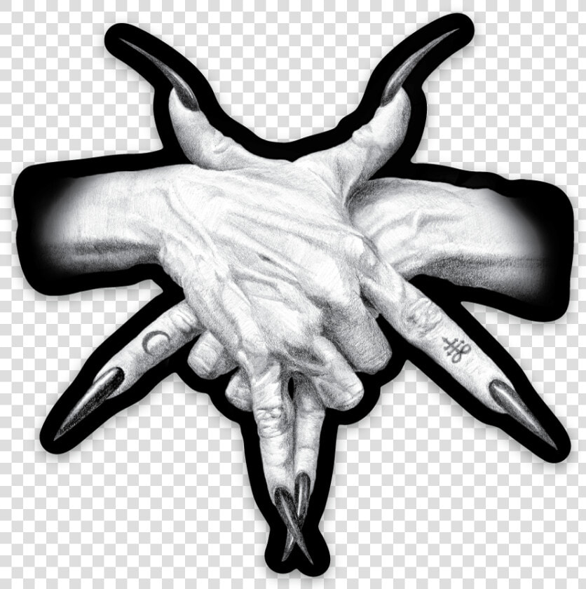 Pentagram Hands Sticker   Pentagram Hand Symbol  HD Png DownloadTransparent PNG