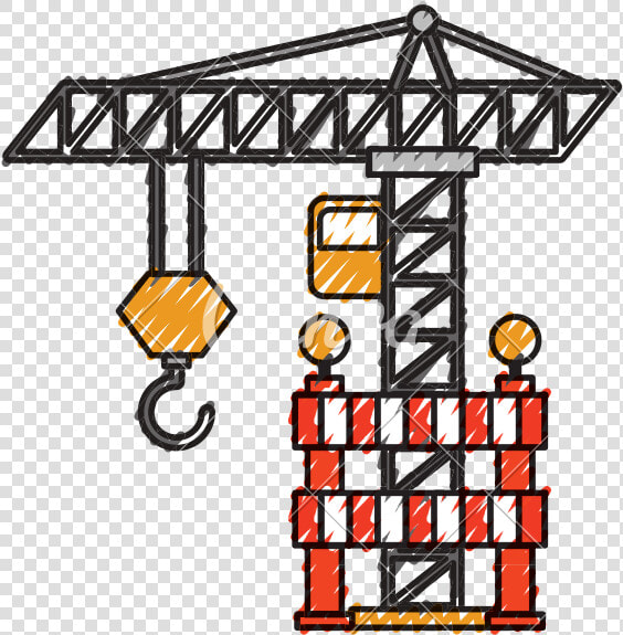 Construction Tower Crane Barricade Caution   Tower Crane Work Clipart  HD Png DownloadTransparent PNG