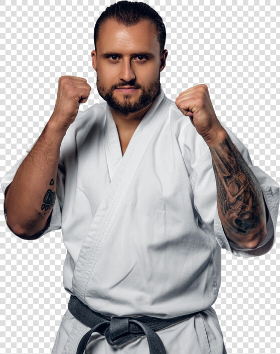 Adult Man With Fists Raised In A Defensive Karate Stance   Karate Stance Png  Transparent PngTransparent PNG