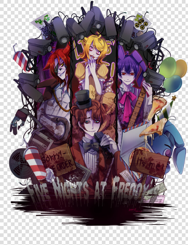 Five Nights At Freddy S  Anime  And Bonnie Image   Anime Five Nights At Freddy  39 s Fan Art  HD Png DownloadTransparent PNG