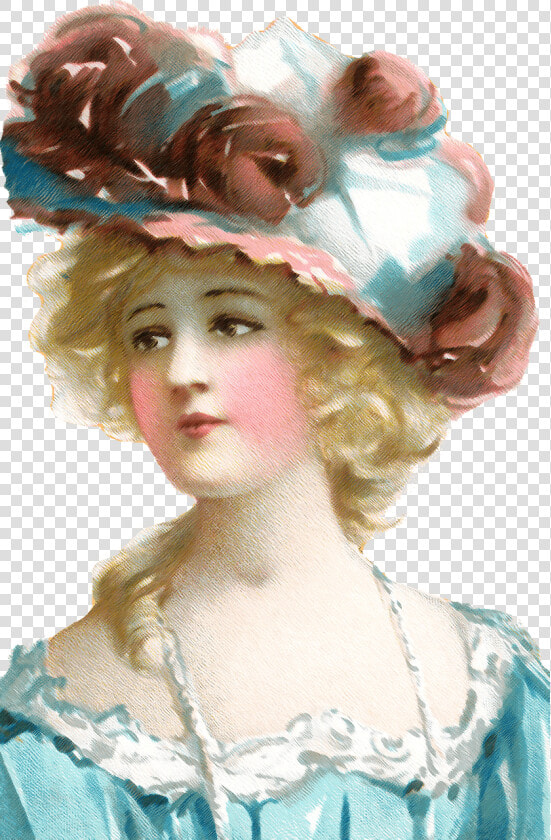 Mujer Con Flores En Cabeza Dibujo De Epoca   Dama Vintage Png  Transparent PngTransparent PNG