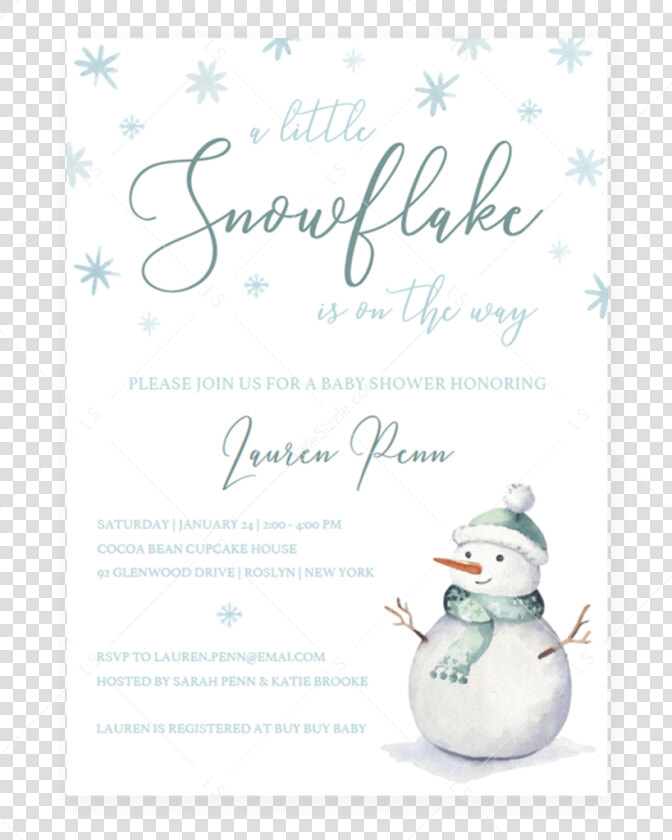 Transparent Christmas Card Template Png   Winter Baby Shower Invitation Templates  Png DownloadTransparent PNG