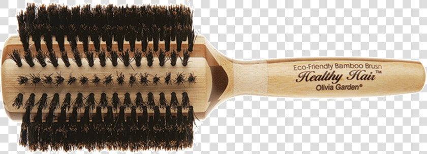 Round Boar Bristle Brush   Olivia Garden Healthy Hair Bamboo Round Brush 100 Percent  HD Png DownloadTransparent PNG