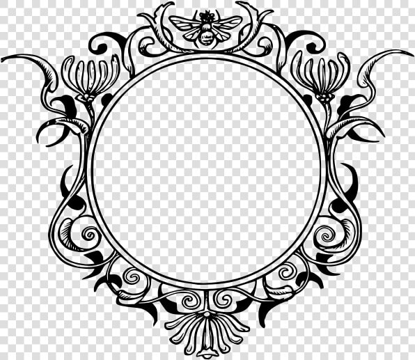 Ornate Frame In Black And White   Ornament Oval Png  Transparent PngTransparent PNG