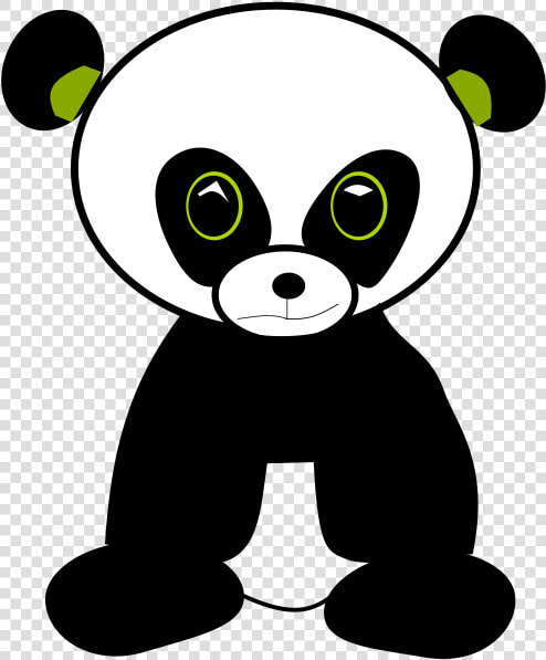 Panda   Cute Cartoon Panda Green Eyes  HD Png DownloadTransparent PNG