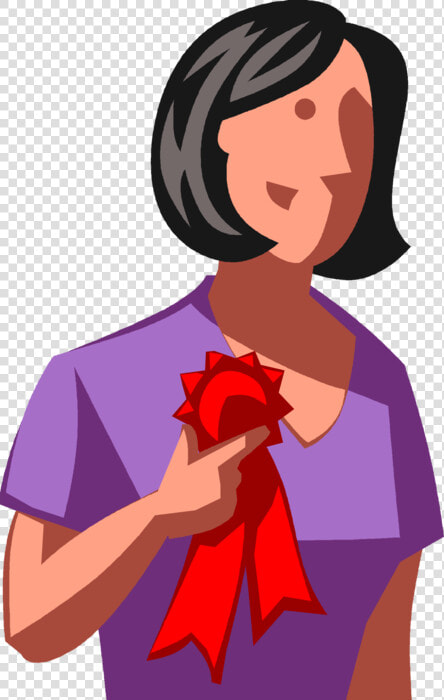 Vector Illustration Of Businesswoman Receives First   Cartoon  HD Png DownloadTransparent PNG