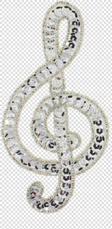 Music Note Clef Beaded  amp  Sequin Applique   Body Jewelry  HD Png DownloadTransparent PNG