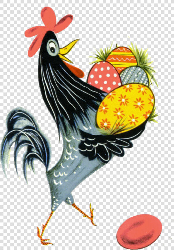 Easter Figurines Rooster Chicken Easter Bunny Happy   Dessin Coq De Paques  HD Png DownloadTransparent PNG