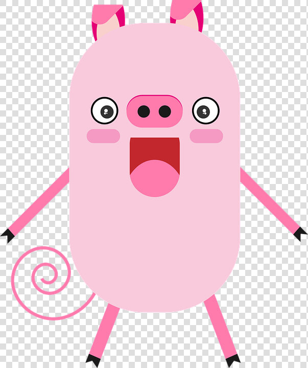 Pig  Cartoon Character  Figure  Design  Pink  Animal   Personaj Din Desene Animate  HD Png DownloadTransparent PNG