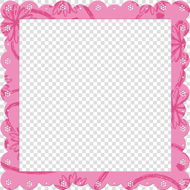 Pink Transparent Frame With Flowers Elements   Cute Pink Border Png  Png DownloadTransparent PNG