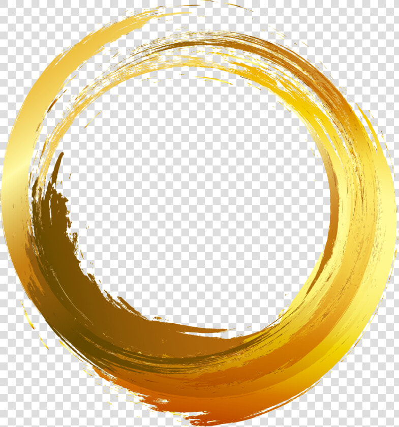 Gold Painted Vector Brush Ink Circle Painting Clipart   Circle Brush Stroke Png  Transparent PngTransparent PNG