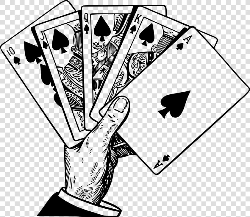 Royal Flush Big Image   Playing Cards Line Art  HD Png DownloadTransparent PNG