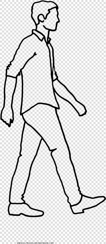 Man Walking Coloring Page   Dibujo De Un Hombre Caminando  HD Png DownloadTransparent PNG