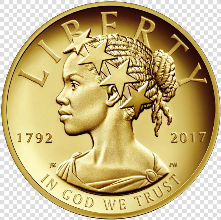 Lady Liberty 1oz Goldcoin 2017 Motif   First Black Woman On A Coin  HD Png DownloadTransparent PNG