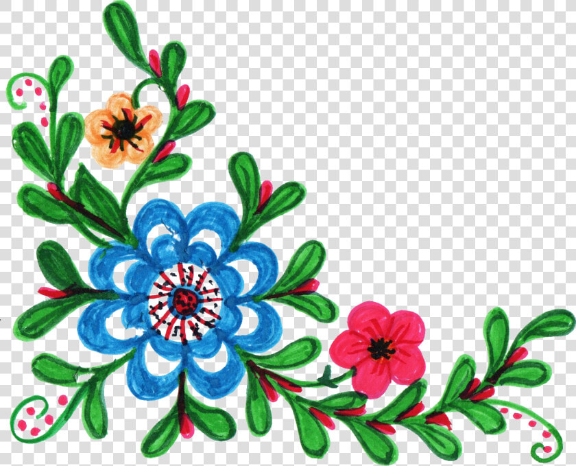 8 Colorful Flower Corner Vol   Colorful Flower Clip Art Transparent  HD Png DownloadTransparent PNG