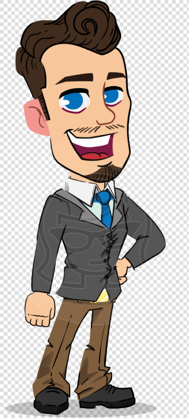 Simple Style Cartoon Of A Businessman With Goatee   Simple Construction Worker Cartoon  HD Png DownloadTransparent PNG