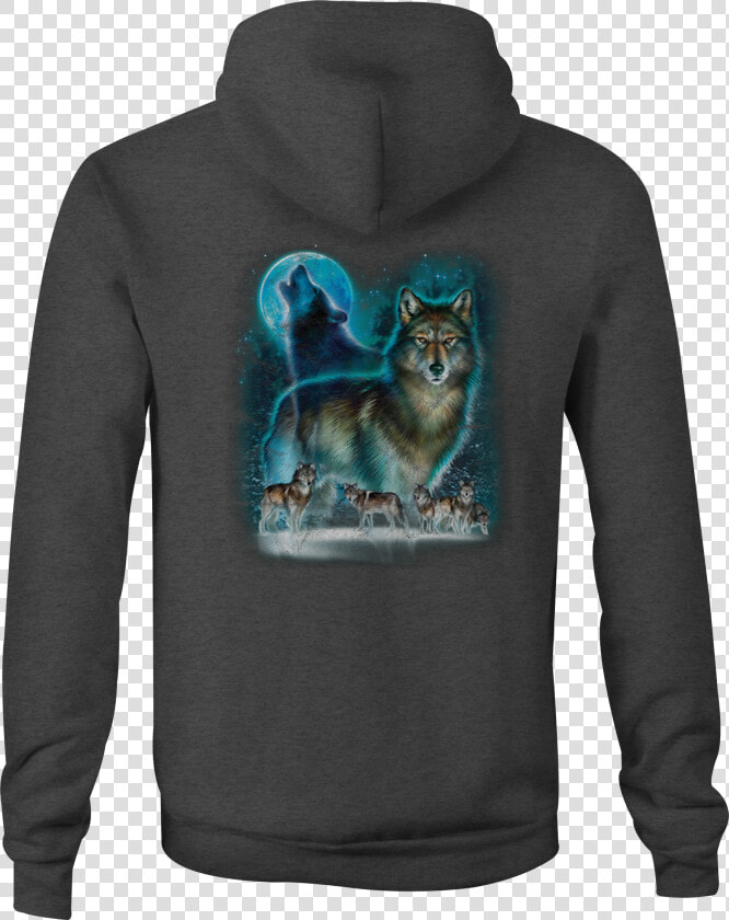 Wolf Zip Up Hoodie Howling At Moon Hooded Sweatshirt   Alaskan Malamute  HD Png DownloadTransparent PNG