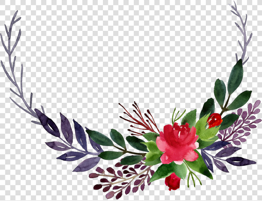 Corner Transparent Watercolor Floral   Flowers And Leaves Clipart  HD Png DownloadTransparent PNG