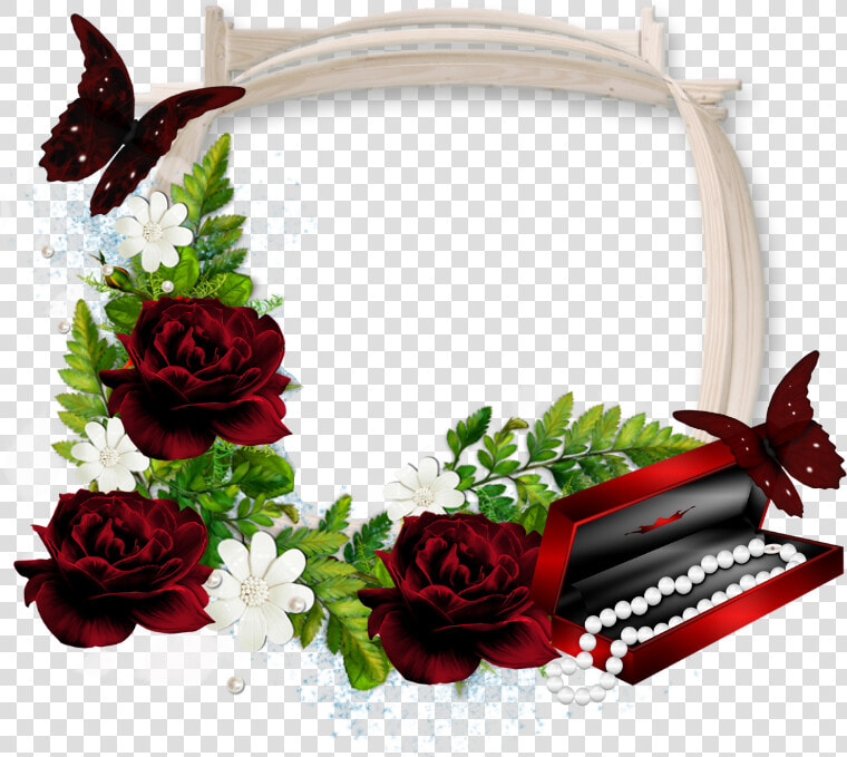 Beautiful Transparent Photo Frame With Dark Red Roses   Dark Beautiful Red Rose  HD Png DownloadTransparent PNG