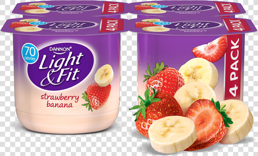 Nonfat Light Strawberry Banana Yogurt From Giant Eagle   Dannon Light  amp  Fit Peach Yogurt  HD Png DownloadTransparent PNG