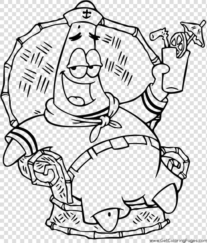 Coloring Pages Of Patrick Star Sailor   Sailor Patrick Star  HD Png DownloadTransparent PNG