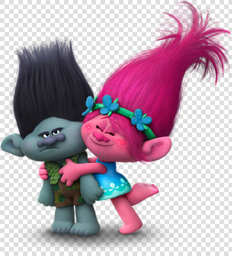 Trolls Branch And Poppy Transparent Png Image   Princesa Poppy Y Ramon  Png DownloadTransparent PNG