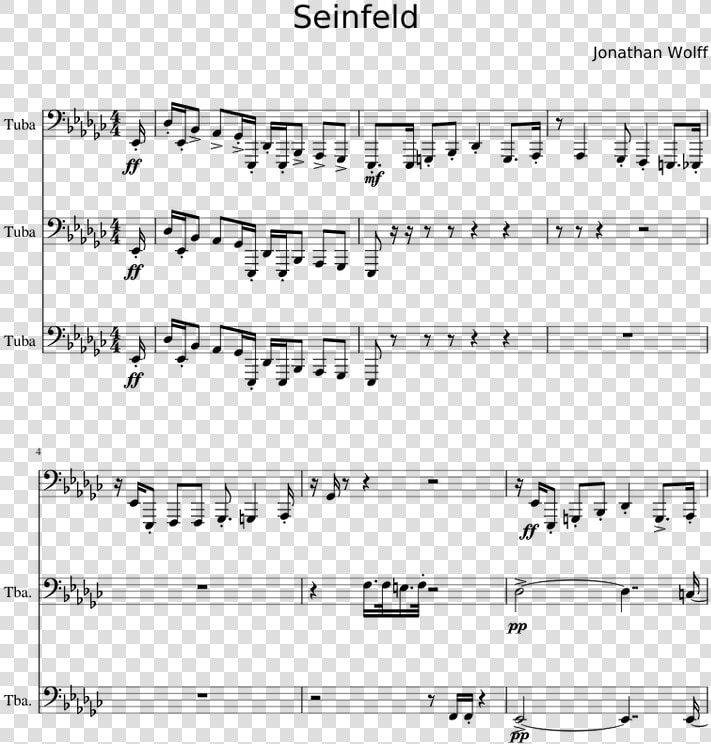 Tuba Sheet Music Seinfeld  HD Png DownloadTransparent PNG