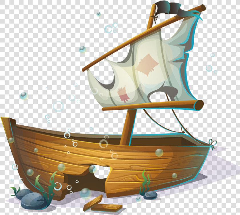 Transparent Pirate Boat Png   Cartoon Sunken Pirate Ship  Png DownloadTransparent PNG