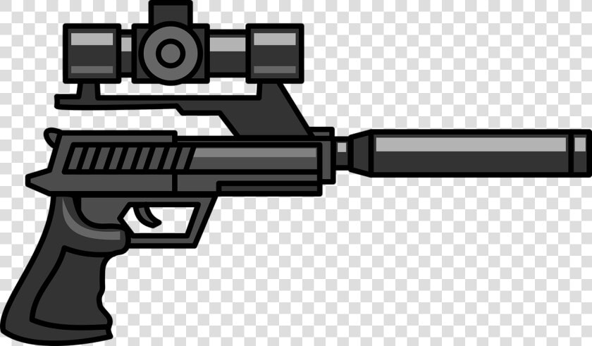 Pistol With Silencer And Scope  HD Png DownloadTransparent PNG