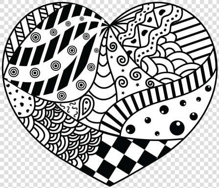 Zentangle Heart Clipart Vector Black And White Stock   Designs In A Heart  HD Png DownloadTransparent PNG