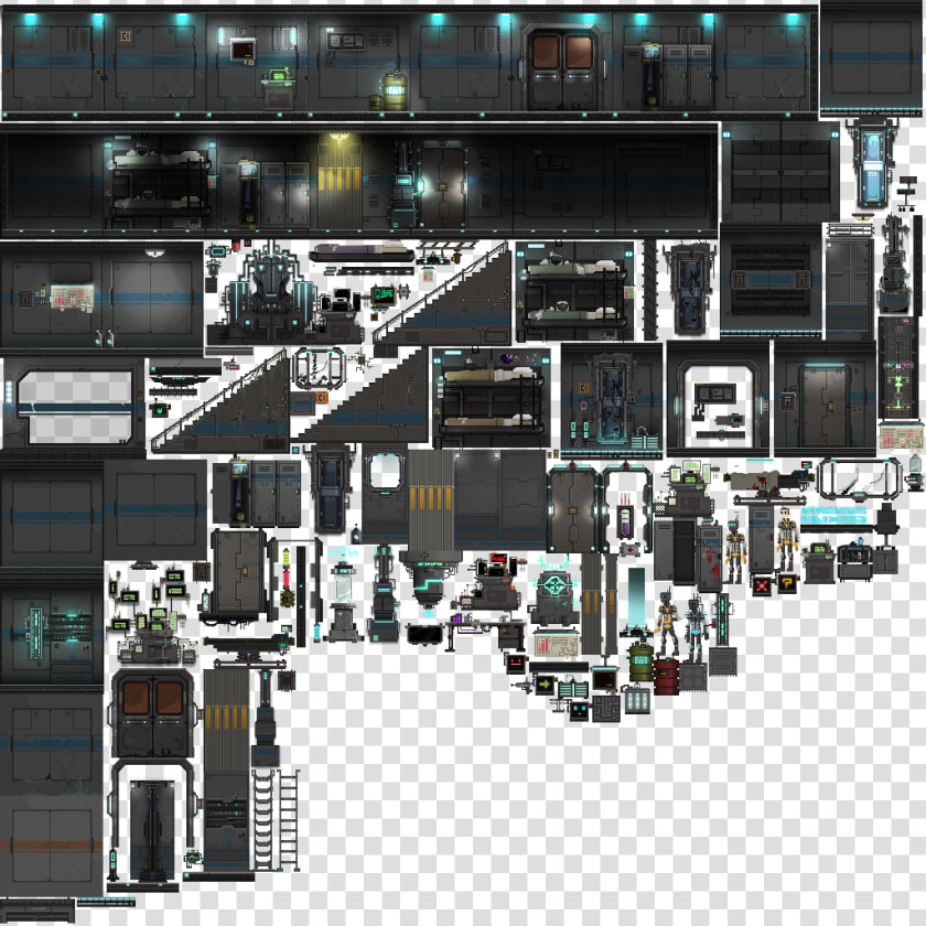 Free Sci Fi Tileset  HD Png DownloadTransparent PNG