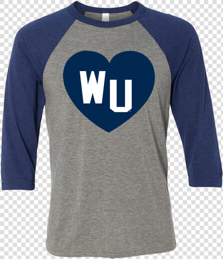 Washburn University Wu Heart Canvas Triblend Baseball   Raglan Sleeve  HD Png DownloadTransparent PNG