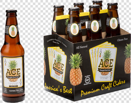 Ace Pineapple Hard Cider  6 Pack 12oz Bottle   Ace Cider 6 Pack  HD Png DownloadTransparent PNG