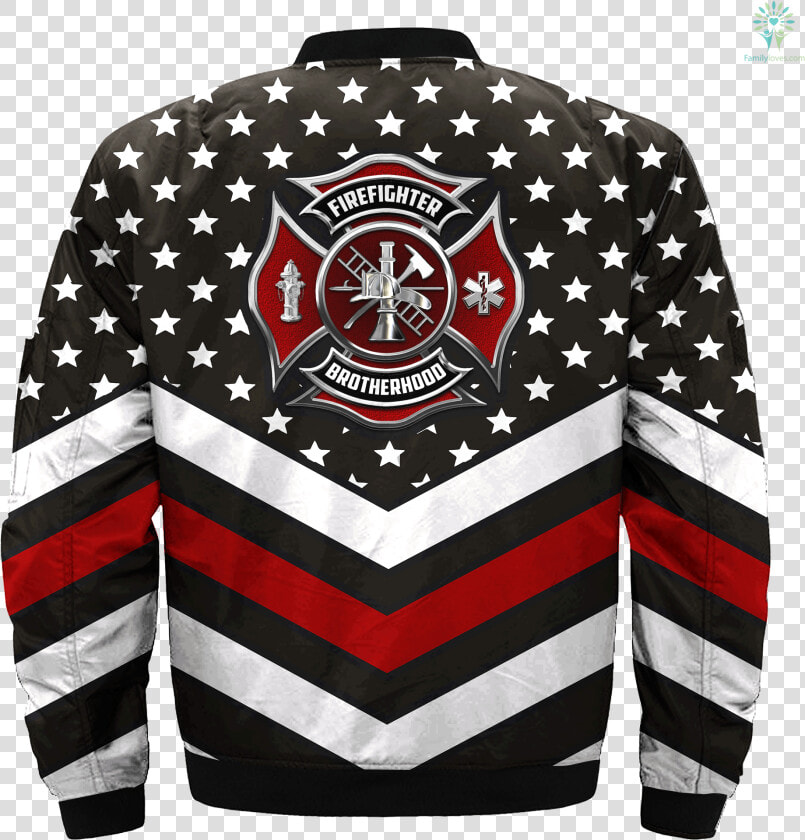 American Firefighter Brotherhood Over Print Bomber   ドット 柄 シャツ  HD Png DownloadTransparent PNG