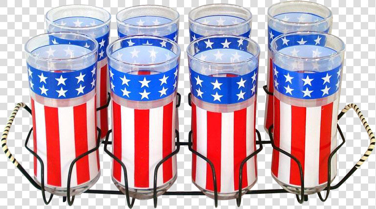 Libbey Set Patriotic Stars And Stripes Glass Tumblers   Old Fashioned Glass  HD Png DownloadTransparent PNG