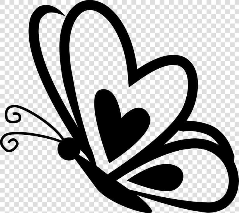 Butterfly With A Heart On Frontal Wing On Side View   Butterfly Svg File Free  HD Png DownloadTransparent PNG