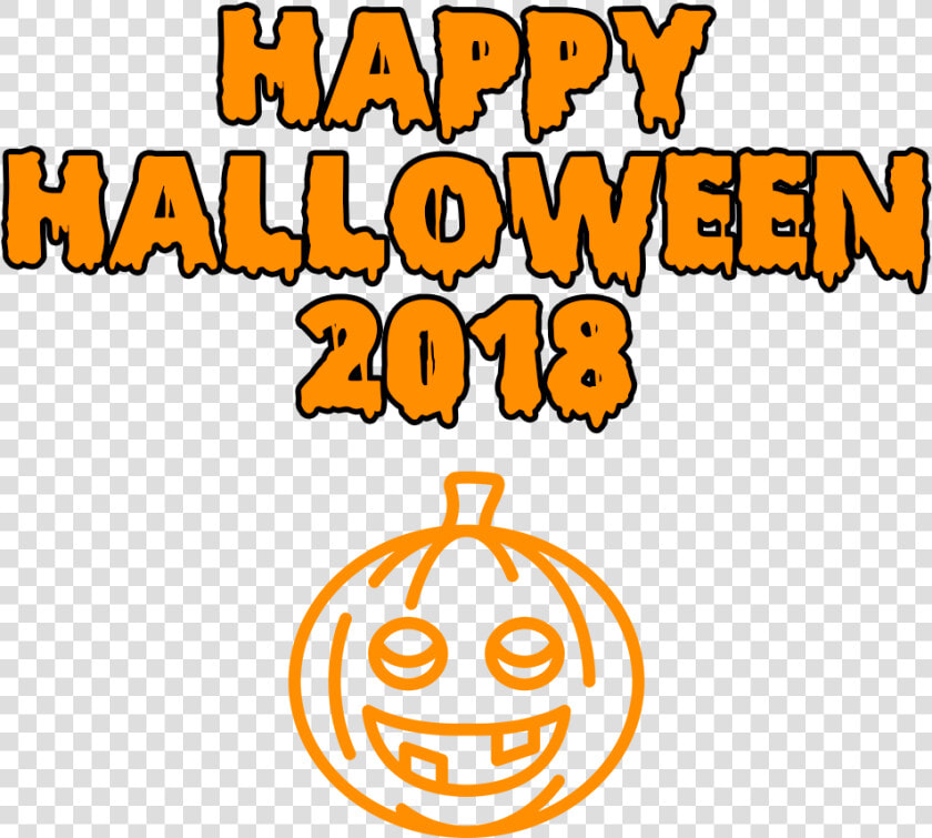 Happy Halloween 2018 Smiling Pumpkin Bloody Font  HD Png DownloadTransparent PNG