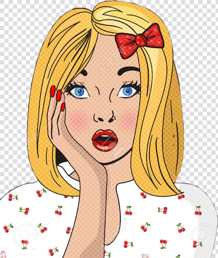 Popart Woman Suprised Freetoedit   Pop Art Girl White Background  HD Png DownloadTransparent PNG