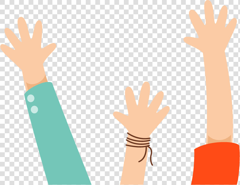 Raising Hands   Ilustracion Niños Manos  HD Png DownloadTransparent PNG