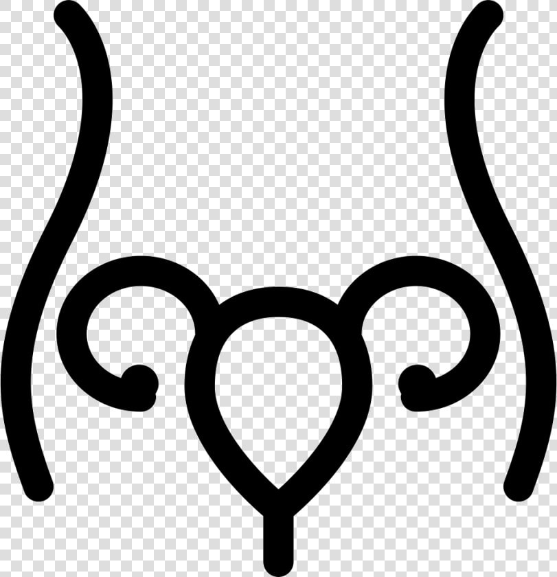 Uterus And Fallopian Tube Inside Woman Body Outline   Uterus Black And White  HD Png DownloadTransparent PNG