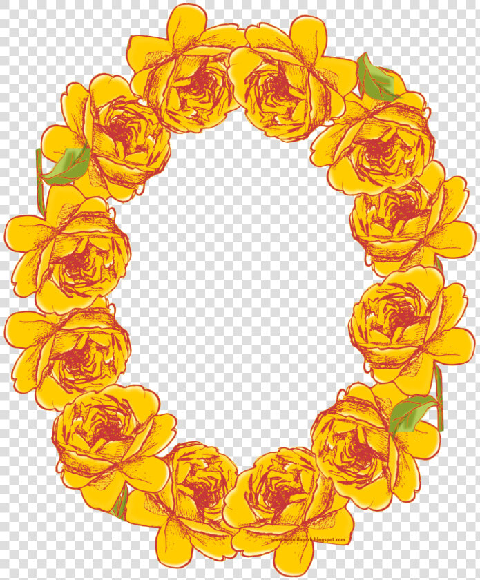 Free Digital Oval Yellow Rose Frame Png   Roses Png Oval Frame  Transparent PngTransparent PNG