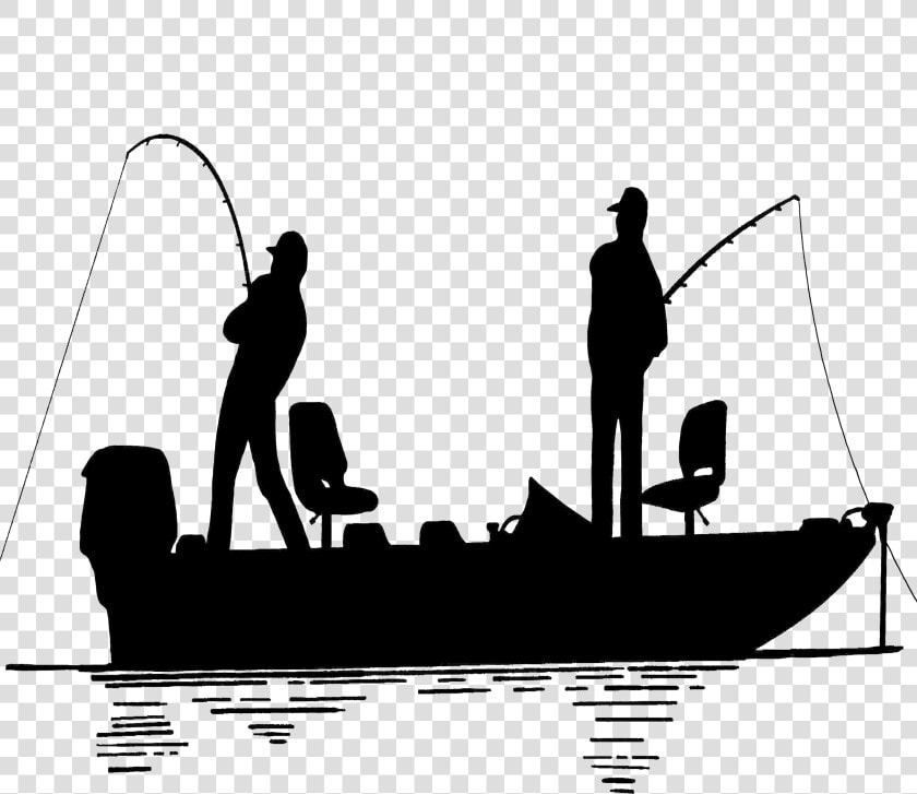 Bass Fishing Wedding Cake Topper Fishing Vessel Silhouette   Fishing Man In Boat Silhouette  HD Png DownloadTransparent PNG