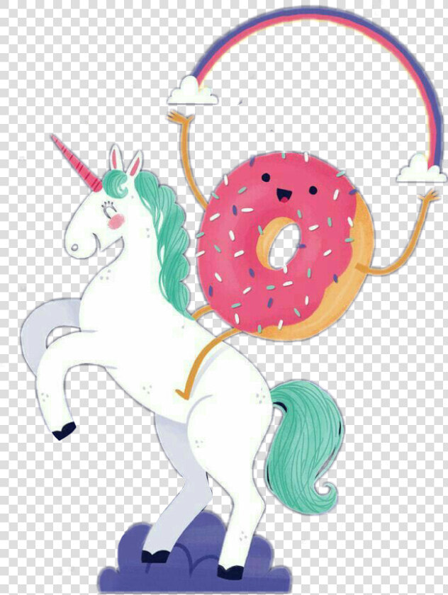  unicorn  donut  rainbow  cloud  tumblr  cute  sticker   Unicorn Cartoon Tumblr Rainbow  HD Png DownloadTransparent PNG