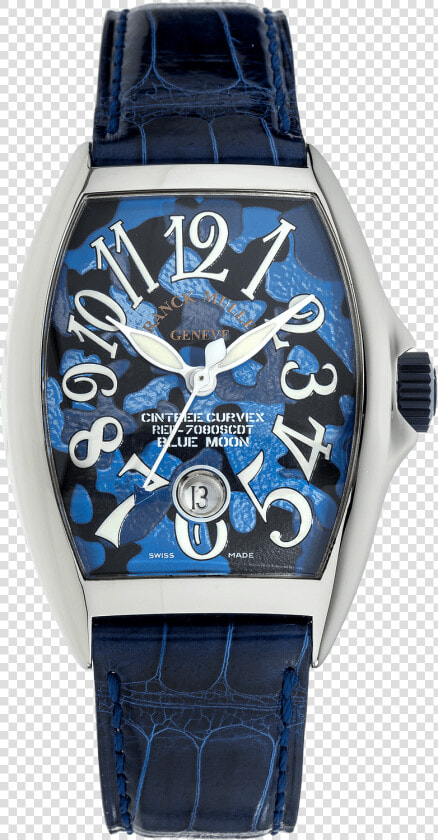 Cintree Curvex Blue Moon Stainless Steel Automatic   Franck Muller Casablanca Black  HD Png DownloadTransparent PNG