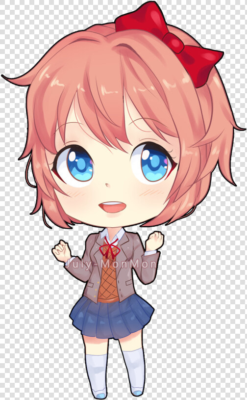 July Monmon Sayori Chibi Buy Stickers And Others   Doki Doki Literature Club Sayori Chibi  HD Png DownloadTransparent PNG