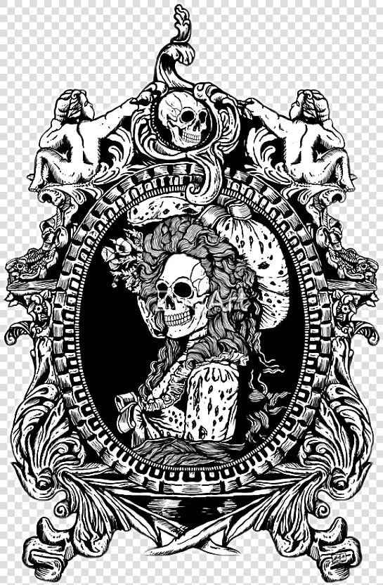  frame  picture  gothic  skeleton  skull  dead  undead   Transparent Gothic Skull  HD Png DownloadTransparent PNG