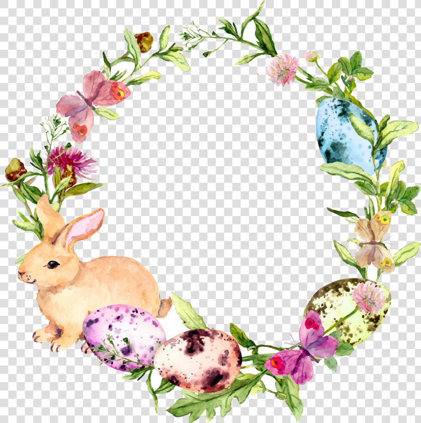 Easter Printed Designs   Easter Wreath Watercolour  HD Png DownloadTransparent PNG