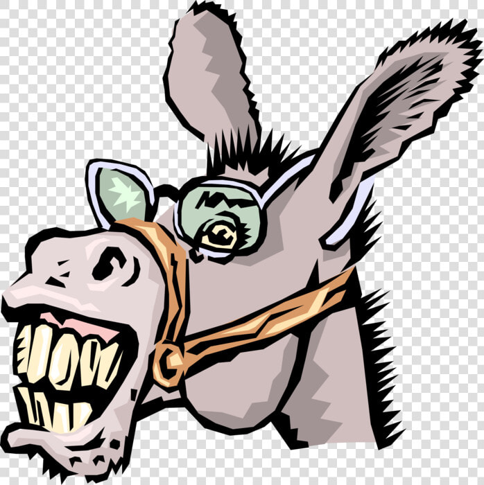 Vector Illustration Of Neighing Jackass Donkey With   Donkeys With Eyeglasses  HD Png DownloadTransparent PNG