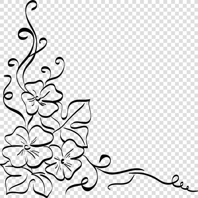  frames  frame  border  borders  corners  corner  flowers   Vector Flower Line Art Png  Transparent PngTransparent PNG