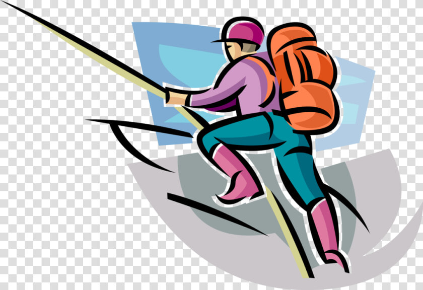 Vector Illustration Of Mountain Climber Climbs Steep   Clip Art  HD Png DownloadTransparent PNG